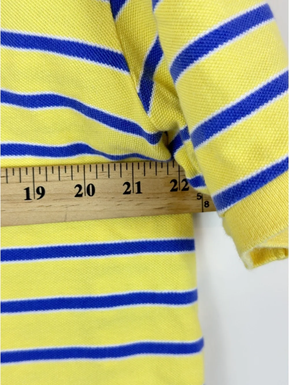 Polo Ralph Lauren Men’s XL Custom Fit Yellow Blue Striped Polo Shirt Red Pony